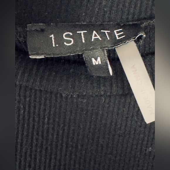 1.STATE - Black Ribbed Crew Neck Balloon Sleeve Sweater - Elastic Waist  Medium - Picture 8 of 9